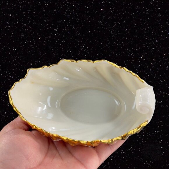 Vintage Lenox Porcelain Shell Trinket Dish Bowl Gold Edges Old Mark USA 91 86 - Picture 14 of 16